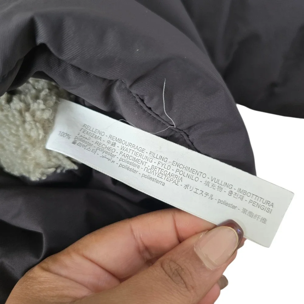 Zara Kids Gray Hooded Puffer Coat Sherpa Lined‎ Size 3-4 Years Unisex